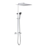 Colonne de douche oceanic - mitigeur thermostatique - pomme haute carre 40x40 cm - chrome