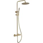 Colonne de douche avec robinetterie thermostatique - edouard rousseau - doddy - laiton brossé Colonne de douche avec robinetterie thermostatique - edouard rousseau - doddy - laiton brossé