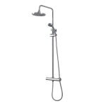 Colonne de douche ronde en laiton chrome avec thermostat