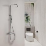 Colonne de douche thermostatique eleganza acier bross