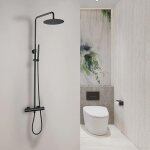 Colonne de douche thermostatique eleganza noir mat Colonne de douche thermostatique eleganza noir mat