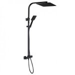 Colonne de douche thermostatique extensible douche de t�te carr�e - noire - gossip sarodis