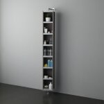 Colonne tournante avec miroir et compartiment ouvert couleur gris