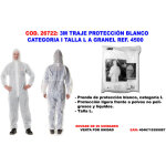 Combinaison de protection 3m l homme en pp blanc ( prix pour 1 )