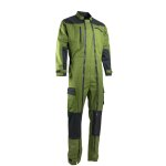 Combinaison de travail double zip bicolore multipoche lma trident vert / noir xxs