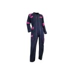 Combinaison de travail femme bicolore double zip bleu fonc / rose orge 401021 - lma