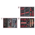 Composition d'outils 3 tiroirs pour servante, 158 pices ks tools 714. 0158