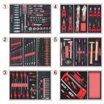 Composition d'outils 6 tiroirs pour servante, 455 pièces ks tools 714. 0452 Composition d'outils 6 tiroirs pour servante, 455 pièces ks tools 714. 0452