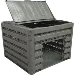 Composteur compost'wood modulable 400 l, taupe imitation bois - bellijardin