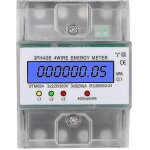 Compteur d'�nergie triphas� � 4 fils 220 / 380 v 5 - 80 a, mesure de la consommation d'�nergie en kwh, ...