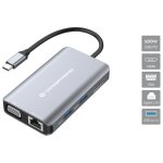 Conceptronic donn21g station d'accueil avec fil usb 3. 2 gen 1 (3. 1 gen 1) type - c gris