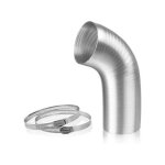Conduit de ventilation flexible aluminium 180mm 2m ignifuge pour hotte et s�che - linge avec 2 colliers ...