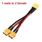 Connecteur de batterie parallele xt60, cable male / femelle, double rallonge, repartiteur en y, 3 voies, ...