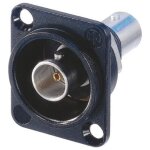 Connecteur bnc isol�, noir, format d, pass�ge direct, 75 ohm, pour signaux hd ou sdi, contact en laiton, ...