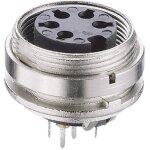 Connecteur circulaire din embase femelle, verticale lumberg kgr 81 nombre total de ples: 8 argent 1 ...
