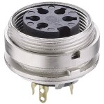 Connecteur circulaire din embase femelle, verticale lumberg kgv 81 nombre total de ples: 8 argent 1 ...