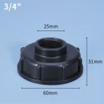 Connecteur de robinet adaptateur de rservoir ibc filetage femelle de remplacement 1 / 2  3 / 4  1   ...