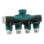 Connecteur de tuyau d'arrosage 4 voies avec vanne d'arr�t d'eau