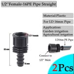 Connecteurs de tuyaux d'arrosage de jardin, 2 pices, joints de tuyaux en pe de 16mm, connecteur droit ...