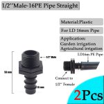 Connecteurs de tuyaux d'arrosage de jardin, 2 pices, joints de tuyaux en pe de 16mm, connecteur droit ...