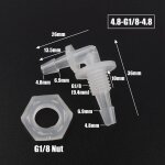 Connecteurs de tuyau fileté m6 1 / 2 , 5 pièces / lot, coude en pp wildoda avec écrou hexagonal, pour ... Connecteurs de tuyau fileté m6 1 / 2 , 5 pièces / lot, coude en pp wildoda avec écrou hexagonal, pour ...