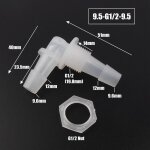 Connecteurs de tuyau filet m6 1 / 2  , 5 pices / lot, coude en pp wildoda avec crou hexagonal, pour ...