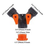 Connecteur de valve en y de 1 / 2  3 / 4 pouces, adaptateur de plan standard, mathiateur d'arrosage ...