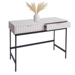 Console hwc - o41, table pour tlphone, table d'appoint, tiroir industriel en mlamine 85x100x40cm aspect ...