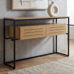 Console hwc - p46, table de t�l�phone, table d'appoint, table de rangement, tiroir, m�tal, mdf, m�lamine, ...