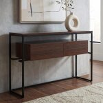 Console hwc - p46, table de t�l�phone, table d'appoint, table de rangement, tiroir, m�tal, mdf m�lamin�, ...