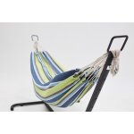 Copacabana bleu / vert - hamac sur pied 2, 6 m avec toile en tissu