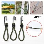 Corde de tente elastique en plein air, 4 pices, auvent de camping, bagages, boucle extensible, sangle ...