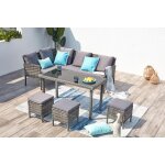 Cordoba, salon de jardin r�sine noir gris 8places