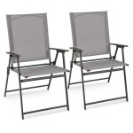 Costway lot de 2 chaises de jardin pliantes en textilène & métal charge 150 kg fauteuil de jardin avec ... Costway lot de 2 chaises de jardin pliantes en textilène & métal charge 150 kg fauteuil de jardin avec ...
