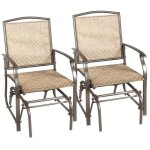 Costway lot de 2 chaises de jardin en textilne avec systme de coulissant cadre en acier pour arrire ...