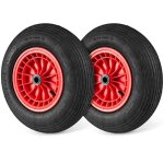 Costway lot de 2 roue de brouette 4, 80 / 4, 00 - 8 avec roulement de 2 cm et moyeu centr� de 8, 8 cm, ...
