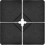 Costway 4 plaques dalle de parasol lourd 96 x 96cm remplie d'eau ou de sable 108kg avec poign�es, entonnoir ...