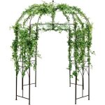 Costway arche mariage en mtal de jardin pour plantes grimpantes 211x211x256 cm en forme de cage a oiseaux ...