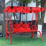 Costway balancelle de jardin pour enfants 2 places toit tissu anti - uv balanoire jardin pour enfants ...