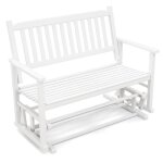 Costway banc a bascule de jardin en bois - 2 personnes, sige a lattes, dossier inclin, larges accoudoirs ...
