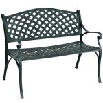 Costway banc de jardin extrieur 2 - 3 places en fonte d'aluminium design ajouravec accoudoirs 103 x ...