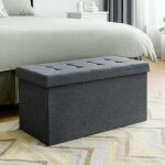 Costway banc de rangement 115l - coffre 80 x 38x 38 cm, capacit de charge 160 kg, en tissu oxford pour ...
