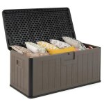 Costway coffre de rangement 378l en résine hdpe - extérieure, boîte de rangement imperméable, couvercle ... Costway coffre de rangement 378l en résine hdpe - extérieure, boîte de rangement imperméable, couvercle ...