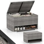 Costway coffre de rangement en osier 186 l avec etagère a chaussures doublure protectrice, pour des outils ... Costway coffre de rangement en osier 186 l avec etagère a chaussures doublure protectrice, pour des outils ...