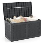 Costway coffre de rangement sur roulettes extérieure - 380 l - en résine pp couvercle verrouillable gris ... Costway coffre de rangement sur roulettes extérieure - 380 l - en résine pp couvercle verrouillable gris ...