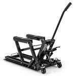 Costway cric hydraulique pour moto capacit de 680 kg, hauteur sur 3 niveaux, support de levage  pdale ...