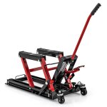 Costway cric hydraulique pour moto capacit de 680 kg, hauteur sur 3 niveaux, support de levage  pdale ...