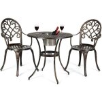 Costway ensemble pour jardin 3 pièces table et 2 chaises avec seau a glace amovible accoudoir en fonte ... Costway ensemble pour jardin 3 pièces table et 2 chaises avec seau a glace amovible accoudoir en fonte ...