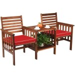 Costway ensemble table basse et 2 chaises avec coussin, bois d¿acacia, trou de parasol de 5 cm, salon ... Costway ensemble table basse et 2 chaises avec coussin, bois d¿acacia, trou de parasol de 5 cm, salon ...
