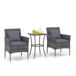 Costway ensemble table basse en verre trempé et 2 chaises de jardin, ensemble de meubles de terrasse ... Costway ensemble table basse en verre trempé et 2 chaises de jardin, ensemble de meubles de terrasse ...